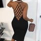 Fishnet Backless Sleeveless Bodycon Dress