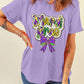 Wisteria mardi gras Bow Printed Crewneck Holiday T Shirt