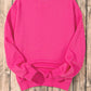 Strawberry Pink Cow & Sequin Double Heart Patch Graphic Sweatshirt