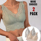 2 Pack Lace Scallop Trim V Neck Crop Tank Top