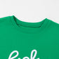 Green LUCKY Aphabet Chenille Embroidered Pullover Sweatshirt