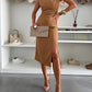 Sleeveless Round Neck Side Sit Bodycon Dress Casual Slim Fit Midi Party Dress