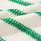 Bright Green Striped Round Neck Casual Sweater Vest