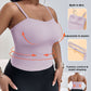 Spaghetti Strap Built in Bra Slim Fit Tank Top Sexy Back Criss Cross Workout Camisole Tops