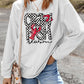 White Crawfish Season Checkered Letter Graphic Corded Sweatshirt
