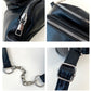 Black Zipper PU Leather Chain Linked Crossbody Bag