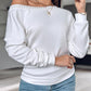 Heart Pattern Sheer Mesh Round Neck Long Sleeve Beaded Sheer Mesh Tee Casual Top