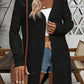 Black Crochet Hollow Out Open Front Cardigan