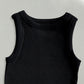 Round Neck Sleeveless Ribbed Bodysuit Casual Slim Fit Tank Top