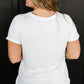 White Diverse Bowknot Printed Crew Neck Plus Size Tee