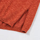 Orange Solid Color Split V Neck Short Sleeve Sweater