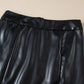 Black PU Leather Side Slits Slim Fit High Waist Mini Skirt