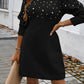Black Pearl Beaded High Neck Bodycon Sweater Dress