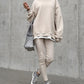 2 Pieces Set Stand Collar Loose Fit Sweatshirt and Casual Slim Fit Leggings Set