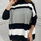Striped High Neck Long Sleeve Causal Sweater