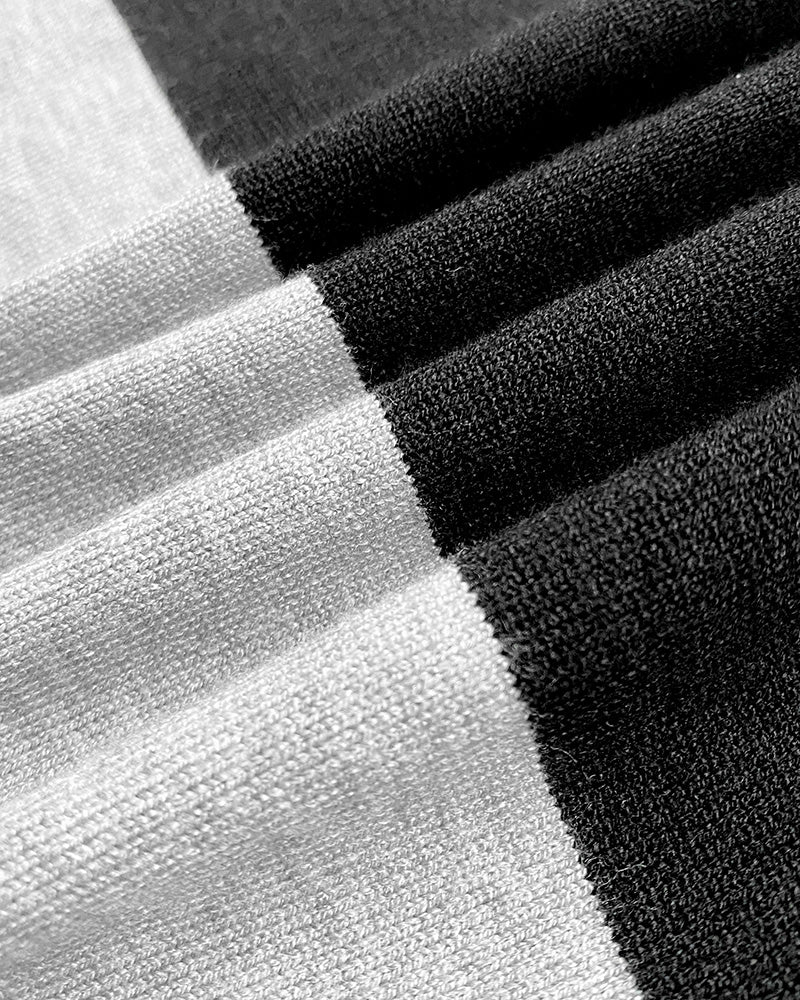 Striped High Neck Long Sleeve Causal Sweater