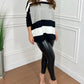 Striped High Neck Long Sleeve Causal Sweater