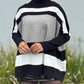Striped High Neck Long Sleeve Causal Sweater