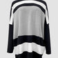 Striped High Neck Long Sleeve Causal Sweater