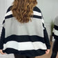 Striped High Neck Long Sleeve Causal Sweater