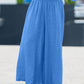 2 Pieces Outfit Asymmetrical One Shoulder Short Sleeve Top and Casual Strechy Waist Wide Leg Linen Pants Set