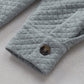 Gray Retro Quilted Flap Pocket Button Shacket