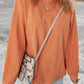 Orange Ribbed Corded Oversized Sweatshirt
