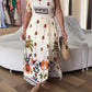 Tribal Print One Shoulder Flutter Sleeve Midi Dress Casual Slim Fit Slit Asymmetrical Hem Vacation Dress