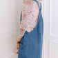 Dusk Blue Wide Strap Button Front Pocketed Denim Mini Dress