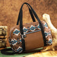 Coffee Western Aztec Print PU Leather Large Travel Duffel Bag