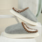 Medium Grey Thick Sole Plush Lined Home Slippers