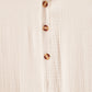 Apricot Crinkled Buttons Maxi Beach Dress with Slits