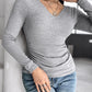 Notch Neck Built in Bra Ruched Waist Rib knit Top