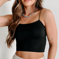 Black Spaghetti Strap Skinny Fit Cropped Tank Top
