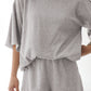 Gray Solid Color Loose Tee 2 Piece Shorts Set