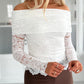 Lace Off the Shoulder Slim Fit Sleeveless Casual Top