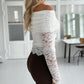 Lace Off the Shoulder Slim Fit Sleeveless Casual Top