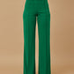 Metal Button Decor High Waist Casual Straight Leg Work Pants