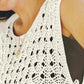 Round Neck Sleeveless Hollow out Crochet Sweater
