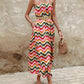 Rainbow Chevron Print Cami Maxi Dress
