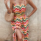 Rainbow Chevron Print Cami Maxi Dress