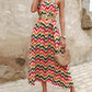 Rainbow Chevron Print Cami Maxi Dress