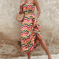 Rainbow Chevron Print Cami Maxi Dress
