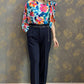 Floral Print  One Shoulder Tied Detail Blouse Casual Looose Fit Top