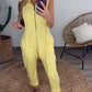 Turn down Collar Sleeveless Zipper Front Jumpsuit Casual Pocket Design Loose Fit Romper