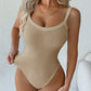 U Neck Sleeveless Ribbed Bodysuit