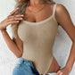 U Neck Sleeveless Ribbed Bodysuit