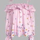 Butterfly Print Off the Shoulder Ruffles Blouse Casual Lantern Sleeve Top