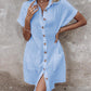 Buttoned Pocket Design Casual Shirt Dress