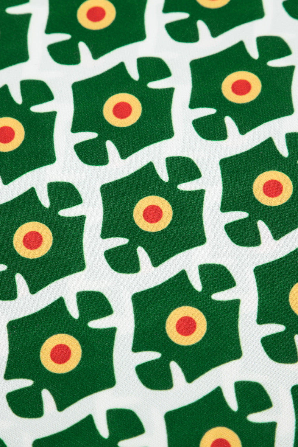 Green Geometric Floral Print Half Sleeve Plus Size Maxi Dress